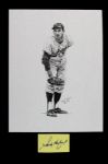 1994 Sandy Koufax Los Angeles Dodgers 8.5" x 11" Print & Signed 1.5" x 3" Cut Out (JSA)