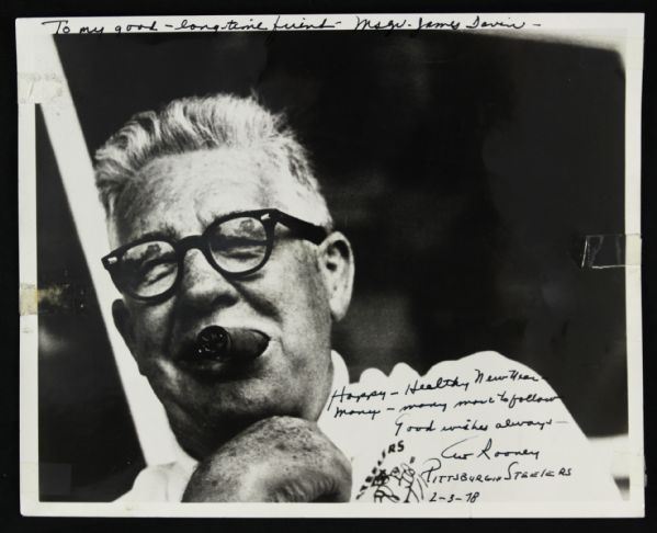 1978 Art Rooney Pittsburgh Steelers Owner Signed 8" x 10" Photo (JSA)