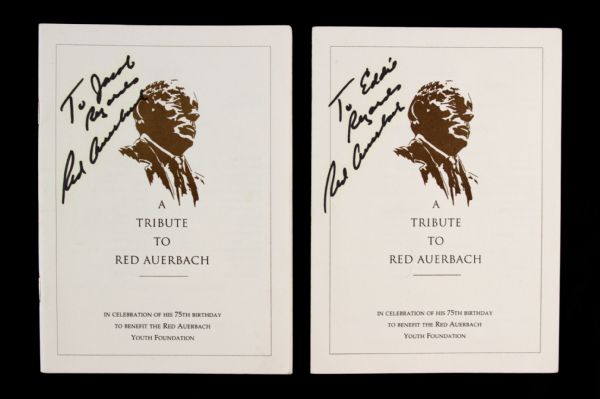 1992 Red Auerbach Boston Celtics Signed Charitable Invitation & Program (JSA)