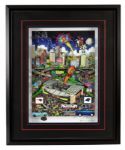 2003 Charles Fazzino Artist Signed Super Bowl XXXVIII 22" x 27" Framed 3D Artwork 88/2500 