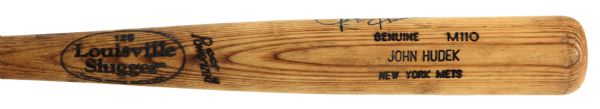 1998 John Hudek New York Mets Signed Louisville Slugger Professional Model Game Used Bat (MEARS LOA/JSA)