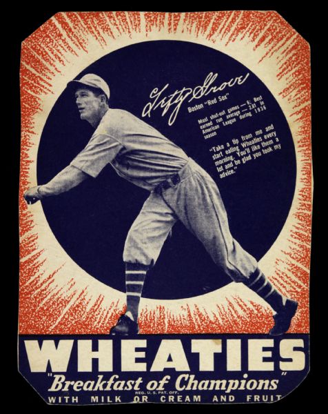 1937 Lefty Grove Boston Red Sox 6" x 8" Wheaties Cutout