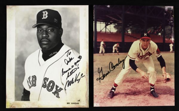 1990s Glenn Robinson Mo Vaughn Gene Conley Eric Montross Ed Pinckney Signed 8" x 10" Photos - Lot of 9 (MEARS LOA)