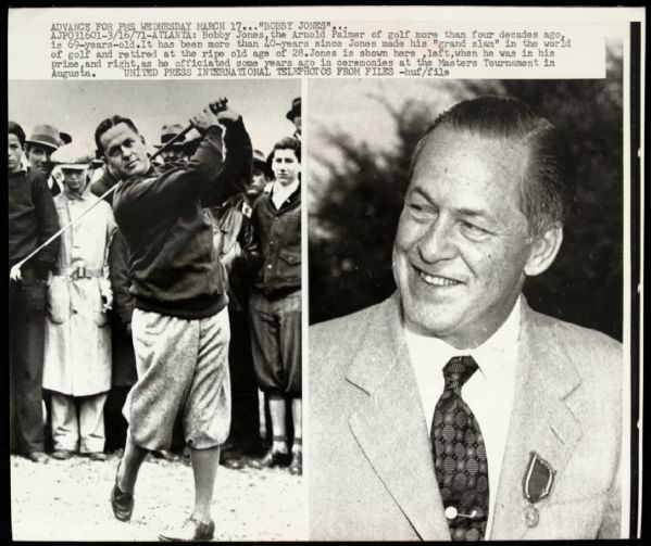 1971 Bobby Jones Then & Now Original 8.5" x 10" Photo