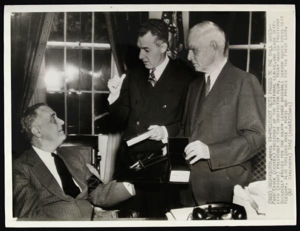 1942 Franklin Delano Roosevelt Clark Griffith Ford Frick Original 8" x 10.5" Photo