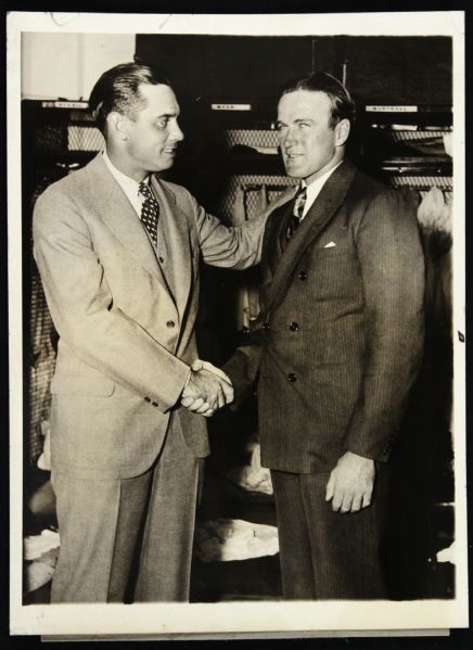 1933 Bill Terry New York Giants Joe Cronin Washington Senators Original 6" x 8" Photo