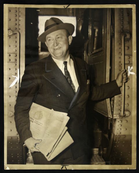 1940 Ty Cobb Boarding Locomotive Original 8" x 10" Photo