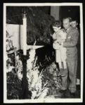 1948 Father & Son Pay Respects to Babe Ruth Original 7" x 9" Photo