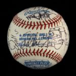 1991 Chicago White Sox Team Signed OAL (Brown) Baseball w/ 26 Signatures (JSA) "Inaugural Season at New Comiskey Park"