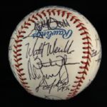 1991 Chicago White Sox Team Signed OAL (Brown) Baseball w/ 26 Signatures (JSA) Inaugural Season at New Comiskey Park