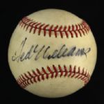 1984-94 Ted Williams Boston Red Sox Single Signed OAL (Brown) Baseball (JSA) 