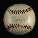 1960 Portland Beavers Team Signed Baseball w/ 18 Signatures 