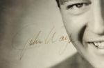 1940 John Wayne (Secretarial) Signed Seven Sinners 8 x 10 Photo in 13 x 15 Frame 