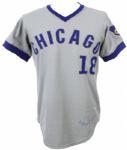 1973 Glenn Beckert Chicago Cubs Signed Game Worn Road Uniform (MEARS LOA/JSA)