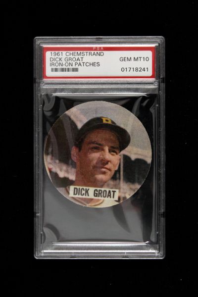 1961 Dick Groat Pittsburgh Pirates Slabbed Chemstrand Iron On (PSA GEM MT 10)