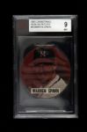 1961 Warren Spahn Atlanta Braves Slabbed Chemstrand Iron On (BVG MINT 9)