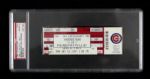 1997 Chicago Cubs Slabbed Ticket From Last Home Game for Ryne Sandberg & Harry Caray (PSA GEM MT 10)