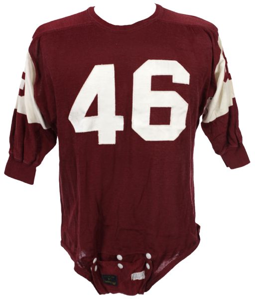 1967-68 #46 Game Worn Durene MacGregor Football Jersey w/ 6 Button Crotch Piece(MEARS LOA)
