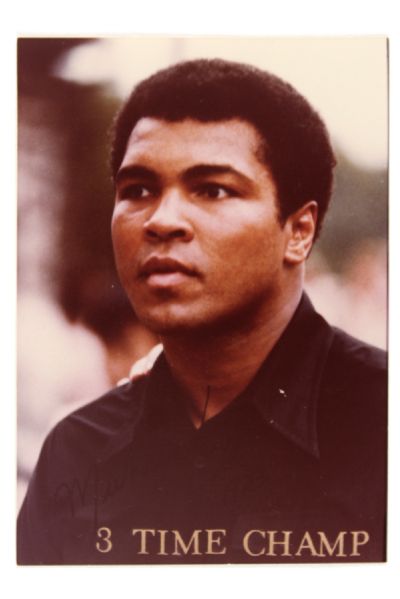 1978 Muhammad Ali 3 Time Champ 3.5" x 5" Promo Photo (Wali Muhammad Collection)