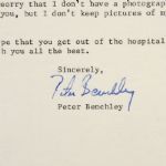 1982 Peter Benchley Jaws Author Signed Letter (JSA)