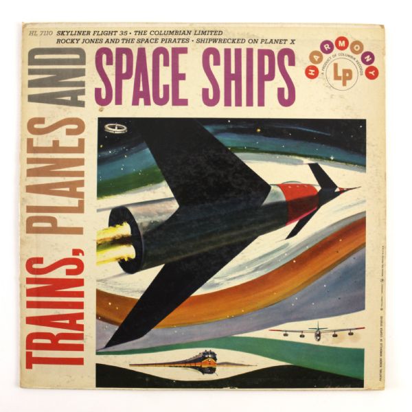 1960s-80s Outer Space Memorabilia Collection - Lot of 3 w/ Record, Book & Photo Prints