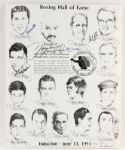 1992-95 Boxing Hall of Fame Induction Posters - Lot of 3 w/ 15 Signatures Including Hagler, Dundee, Norton & More (JSA)