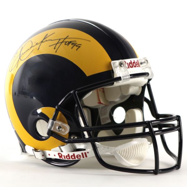 2006 Eric Dickerson Marshall Faulk Signed Rams Throwback Helmet (TriStar/Prova COA)
