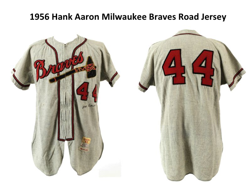 hank aaron game used jersey