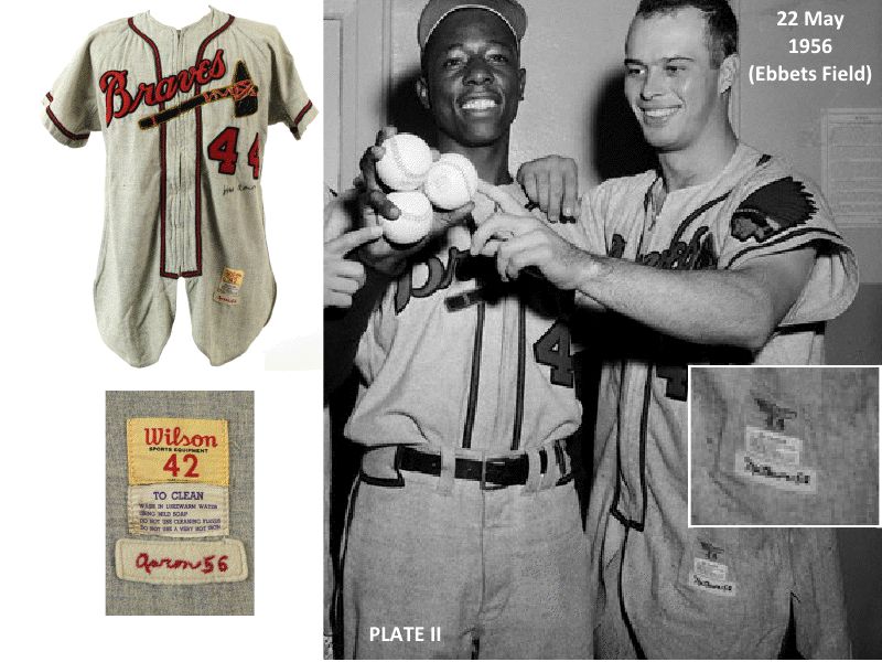 Lot Detail - 1956 Hank Aaron Milwaukee Braves Signed Game Worn Road Jersey  (MEARS A5)