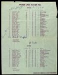 1962 Green Bay Packers Signed Roster Sheet w/ 17 Signatures Including Starr, Adderley & More (JSA)