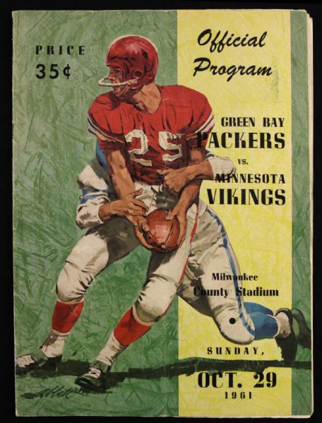 1961 Vince Lombardi, Willie Davis, Willie Wood & More Signed Green Bay Packers Minnesota Vikings County Stadium Program (JSA)