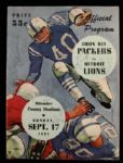 1961 Green Bay Packers Detroit Lions Milwaukee County Stadium Signed Program w/ Lombardi, Starr & More (MEARS LOA)