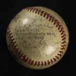 1950 circa Milwaukee Brewers Team Signed Baseball w/ 23 Signatures Including Johnny Logan, & More (MEARS LOA)