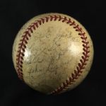 1950 circa Milwaukee Brewers Team Signed Baseball w/ 23 Signatures Including Johnny Logan, & More (MEARS LOA)