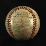 1950 circa Milwaukee Brewers Team Signed Baseball w/ 23 Signatures Including Johnny Logan, & More (MEARS LOA)