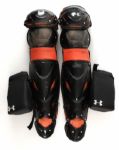 2011 Buster Posey San Francisco Giants Game Worn Shin Guards Possibly from Season Ending Home Plate Collision (MEARS LOA)