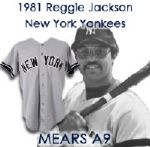1981 Reggie Jackson New York Yankees Game Worn Road Jersey (MEARS A9) "Final Season as a Yankee"