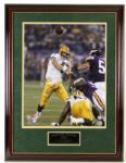 2007 Brett Favre Green Bay Packers Signed 23" x 31" Framed 421 st Touchdown Pass Photo Display (Brett Favre Hologram)