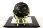 1990s Pete Rose Single Signed Gold Signature Series Black Baseball w/ Display (Gold Signature Series Hologram)
