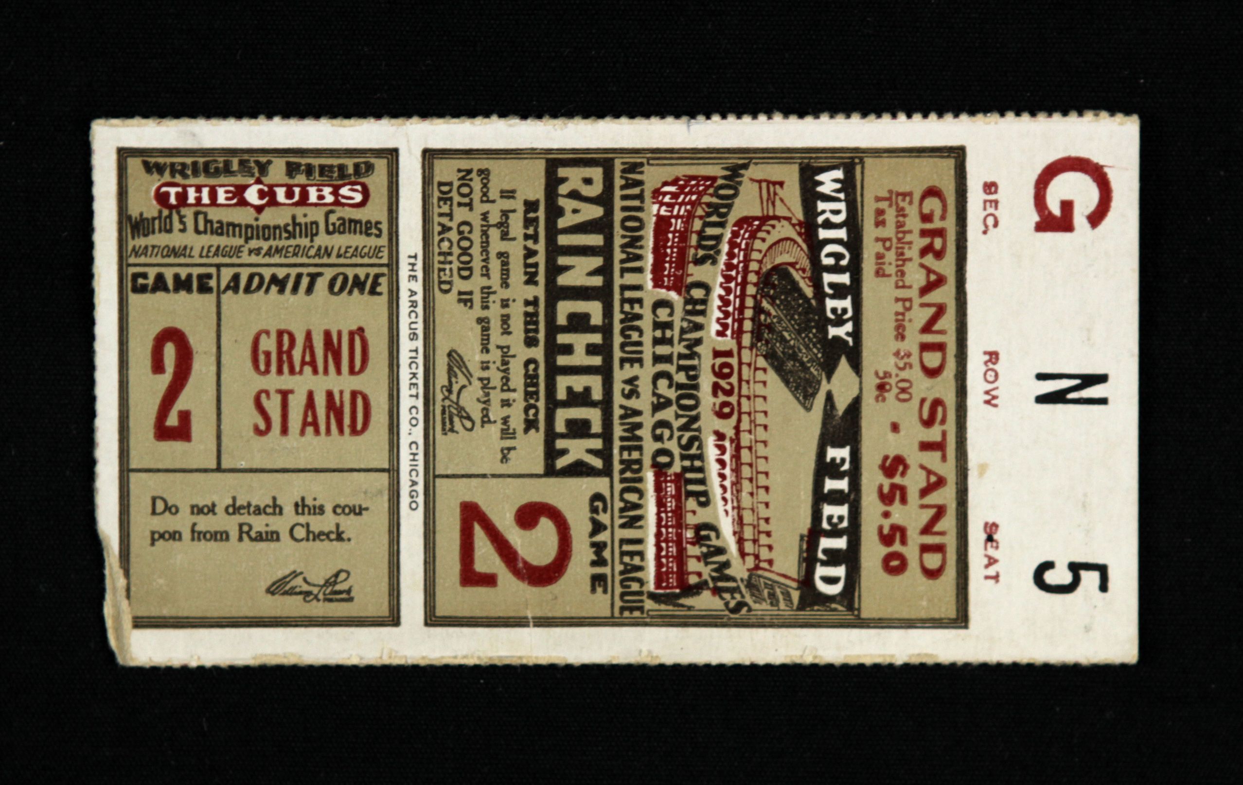 Lot Detail 1929 Chicago Cubs Philadelphia Athletics Wrigley Field