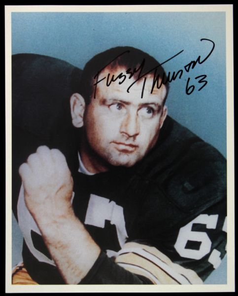 1980s Fuzzy Thurston Green Bay Packers Signed 8" x 10" Photo (JSA)