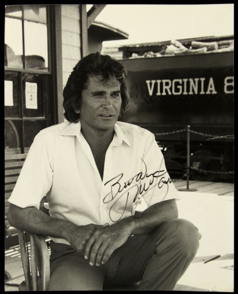 1980s Michael Landon 8" X 10" Photo - Lot of 2, 1 Signed (MEARS LOA)