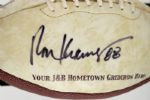 2000's Ron Kramer Green Bay Packers Signed J&B Scotch Whiskey Display Football (JSA)