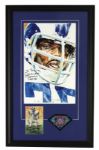 1990s Deacon Jones Los Angeles Rams Signed 18" x 29" Display (JSA)