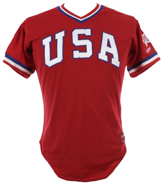 1984 Mike Dunne USA Olympic Baseball Team Game Worn Jersey (MEARS LOA)