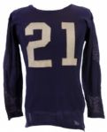 1940-50s Durene #21 Rawlings Game Worn Football Jersey (MEARS LOA)