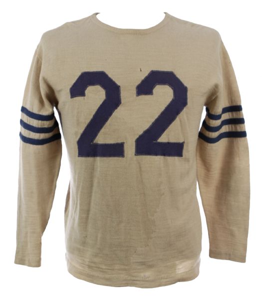 1940-50s Wool #22 Game Worn Football Jersey (MEARS LOA)