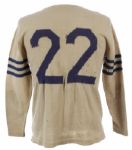 1940-50's Wool #22 Game Worn Football Jersey (MEARS LOA)