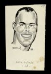 1950s Eddie Mathews Milwaukee Braves 6" x 9.5" Olderman Illustration