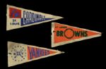 1930s-90s Baseball Football Memorabilia Collection - Lot of 9 w/ Mini Pennants, Tickets & More